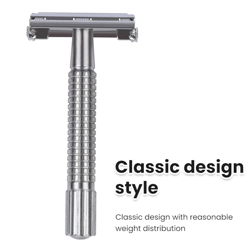 Double Edge Single Blade Safety Razor For Men and Women With 10 Premium Stainless Steel Refill Butterfly Metal Safety Razor, Reusable, Smooth Wet Shaving Experience, Eco-Friendly