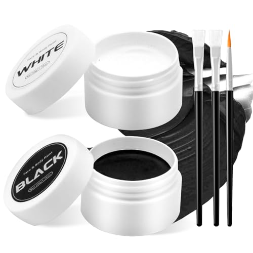 Black & White Face Paint Kit - Professional Halloween Makeup