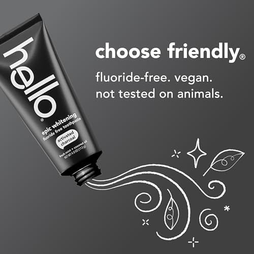 hello Epic Whitening Activated Charcoal Toothpaste - Fluoride Free, 4 oz