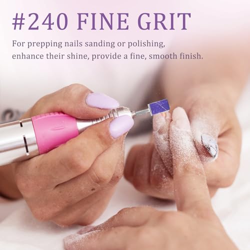 120Pc Nail Drill Sanding Bands #240 Grit + Mandrel