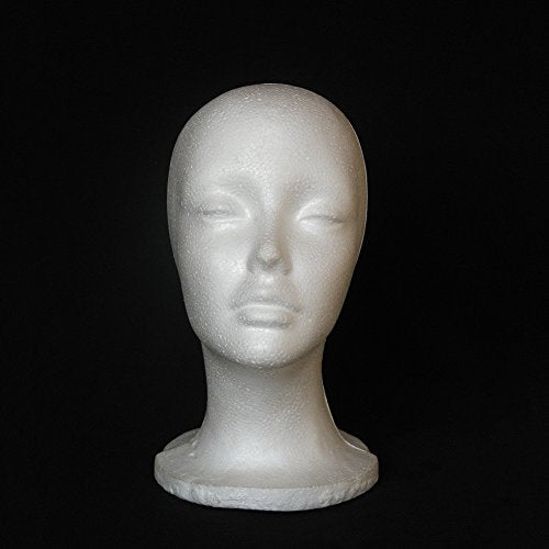Female Foam Mannequin Head for Hats Wigs Jewelry Display - White