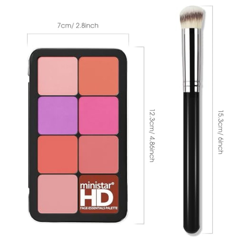 16-Color Cream Blush Contour Palette with Brush