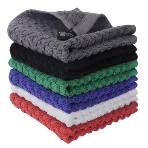100% Cotton Washcloths 12x12 Inch, 6 Pack