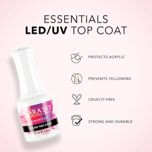 Kiara Sky Non-Wipe LED UV Top Coat Gel for Acrylic Nails - 15ml