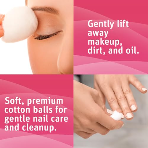 Simply Soft Cotton Balls 600 Count - 100% Pure Cotton
