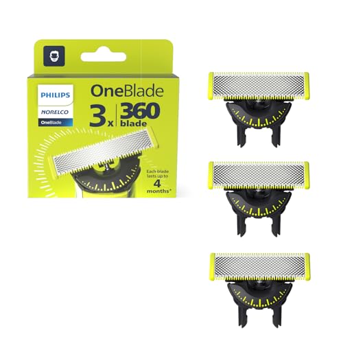 Philips Norelco Genuine OneBlade 360 Blade Replacement Blades New Version, 3 Count, QP430/80 (Replaces version QP230/80)