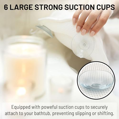 Bath Pillow for Tub with 3D Mesh & Suction Cups
