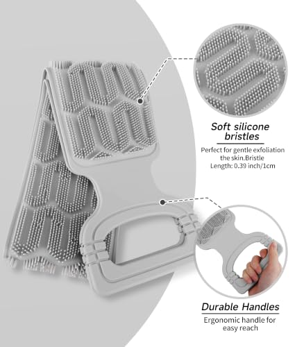 Silicone Back Scrubber with Handles - Exfoliating Bath Tool