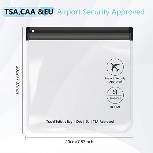 4-Pack Clear TSA Toiletry Bags Quart Size Leakproof Travel