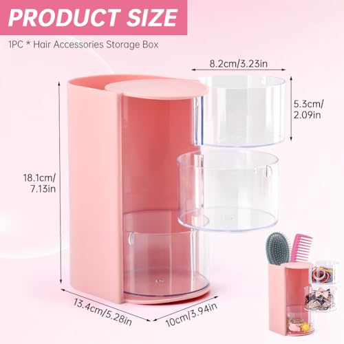 3-Layer Rotating Hair Accessories Organizer with Brush Holder