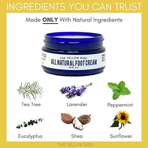 Yellow Bird Foot Cream ? Hydrating Tea Tree Oil Foot Balm with Essential Oils. Natural Athletes Foot Treatment. Moisturizing Cracked Feet Repair & Callus Remover. Made In USA - 2 oz