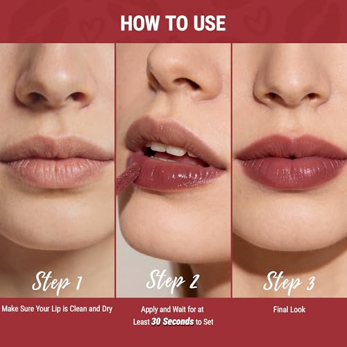 exmiloo Mini Lip Tint Stain Set ? 4 Colors Liquid Lip Stain Kit for Matte & Glossy Finish, Lightweight Lip and Cheek Tint for Women and Girls, Vegan & Cruelty-Free