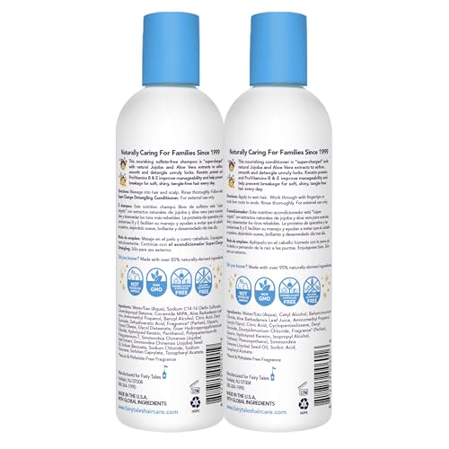 Fairy Tales Tangle Tamer Detangling Shampoo and Conditioner for Kids - Ultra Moisturizing and Anti Frizz Protection - Paraben Free, Sulfate Free - 12 Oz (4 pack)