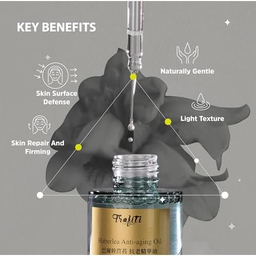 Haberlea Oil ? Natural Anti-Aging Moisturizer for Dry Skin, Fine Lines & Wrinkles, Lightweight Face Oil for Hair & Body ? All Skin Types ? Made in Taiwan ? 25ml / 0.85 fl oz