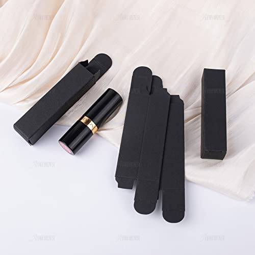 50-Pack Black Kraft Paper Lipstick Boxes 3.35" x 0.79"