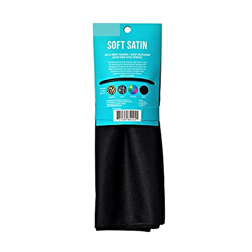 KISS COLORS & CARE Satin Scarf, Black | Soft Texture | Multi-Purpose | Prevents Hair Breakage