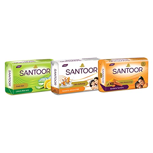 Santoor Soap - Sandal Almond Milk (Pack of 4 X 100g) 300g