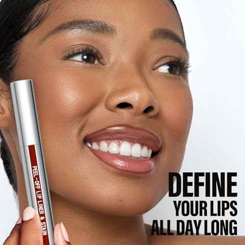 Cilrofelr Peel Off Lip Liner Stain, Long Wear Tattoo Lip Liner with Tweezer, Peel Off Lip Stain with Matte Finish, Long Lasting, Waterproof, Transfer-proof, Highly Pigmented Color (Cocoa)