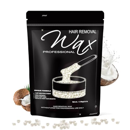 300g Wax Beads - Hard Wax Beads for Brazilian Bikini & Coarse/Stubborn Hair, Wax Beads for Hair Removal At-Home Waxing,Hard Wax Works on Face, Body, Legs (Coconut)