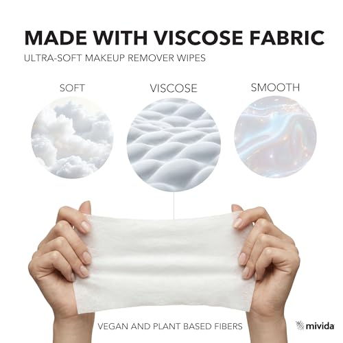 mivida 500 Count Bulk Individually Wrapped Makeup Remover Wipes with Vitamin E | Hypoallergenic, Fragrance-Free, Alcohol-Free makeup wipes | Bulk single make up removing wipes