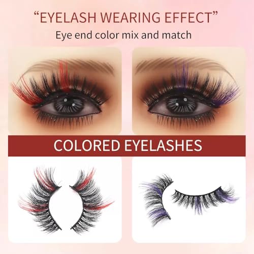 Sunniess Ombre Colored Silk Lashes - Fluffy Wispy Fake Eyelashes