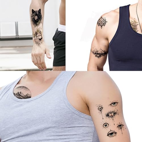 GLARYYEARS 44-Pack Temporary Tattoos - Realistic Long-Lasting