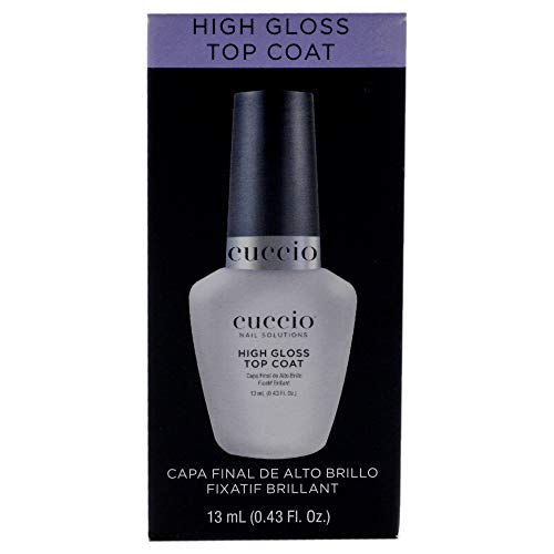 Cuccio Colour High Gloss Nail Top Coat - Developed With UV Absorbers To Help Protect The Nail Colour - Flexible Chip Resistant Protective Coating - Extends The Wear Of Your Manicure - 0.43 Oz