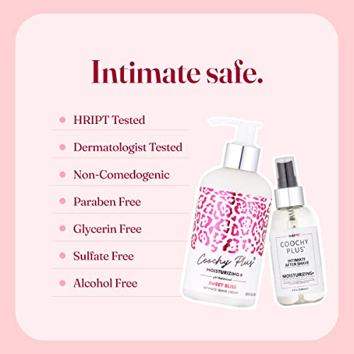 IntiMD Coochy Plus Intimate Shaving Complete Kit - Sweet Bliss & Organic After Shave Protection Soothing Moisturizer Mist - Antioxidant Formula Prevents Razor Burns, Itchiness & Ingrown Hair
