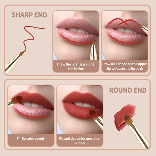 3-Pack Retractable Lip Brush with Lid – Travel Makeup Brush Set