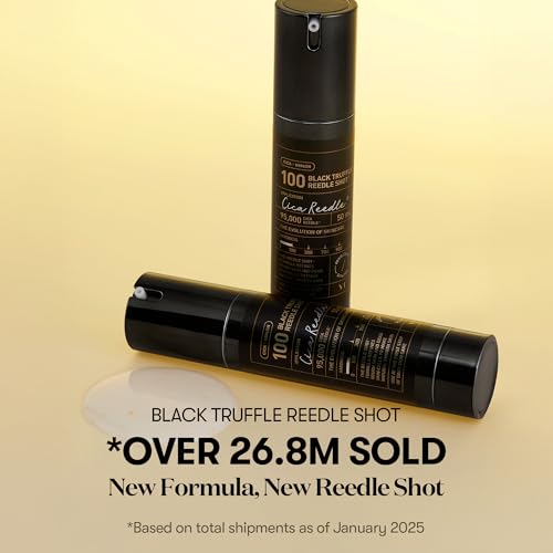 VT COSMETICS Black Truffle Reedle Shot 100, Spicule Microneedling Exosome Serum with 24K Gold for Skin Elasticity, Deep Nourishment, Exfoliation & Smooth Glass Skin, Korean Skin Booster, 1.69 fl oz