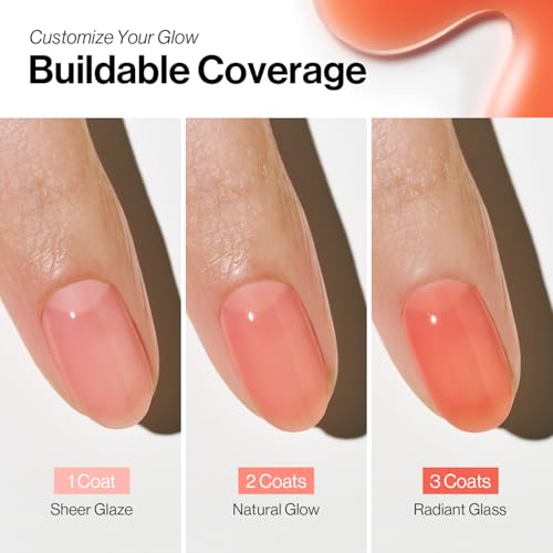 ohora 2-in-1 Sheer Nail Polish & Strengthener Grapefruit 15mL – Tinted Nail Concealer & Hardener for Damaged Nails