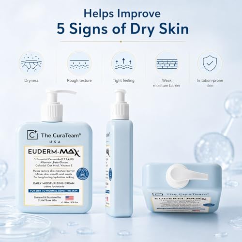 Ceramide Face & Body Moisturizer with Hyaluronic Acid & Colloidal Oatmeal - Non-Greasy Hydrating Barrier Repair Cream, 6.76 fl oz