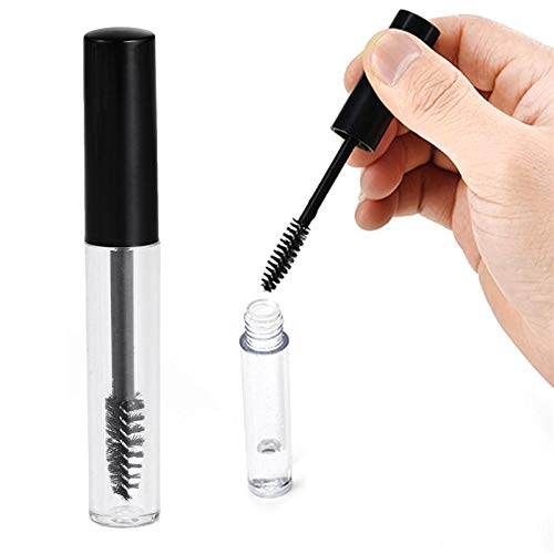 Tvoip 3Pcs 10ml Empty Mascara Tubes With Eyelash Wand, Rubber Inserts and Funnels for Castor Oil, Ideal Kit for DIY Cosmetics, Includes 3 tubes, 3 rubber inserts and 3 funnels