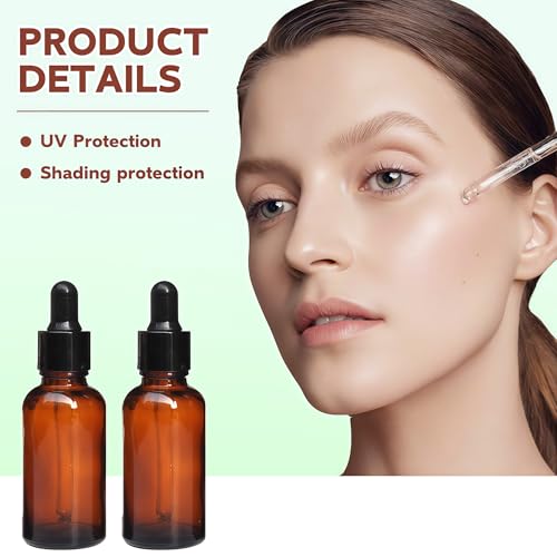 12PCS 20ml Amber Glass Dropper Bottles with Black Caps