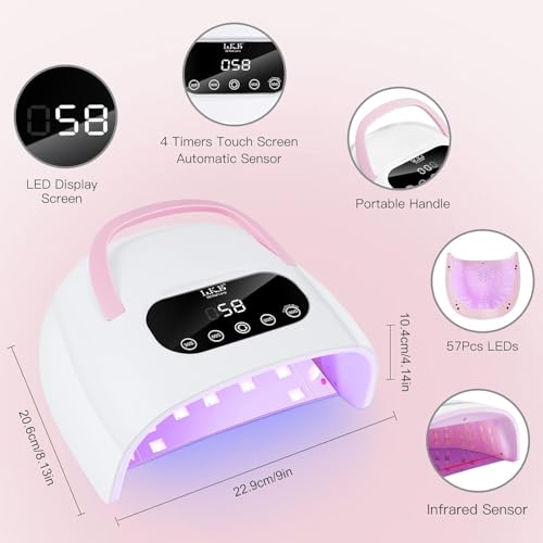 LetGoShop Professional UV LED Nail Lamp - 57W Fast Curing, Auto Sensor, 4 Timer Settings, LCD Display for Gel Polish