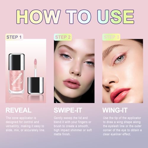 Liquid Glitter Eyeshadow, Multiuse Glitter Makeup for Eyes and Lips, Shimmer Eye Makeup, Highly Pigmented and Buildable, Long Lasting Eye Shadow Cream, Blendable-Starlight