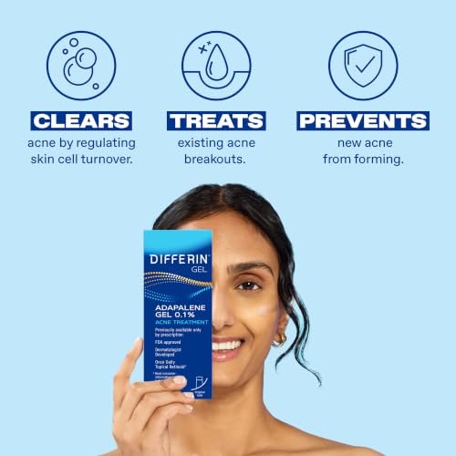 Differin Acne Retinoid Gel 0.1% Adapalene - 45g Single-Dose Pump, OTC Acne Treatment