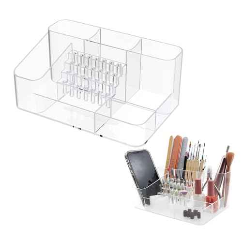 Nail Drill Organizer Box, Professional Nail Organizer, 28 Capacity Nail Art Storage Case with Fixed Compartments