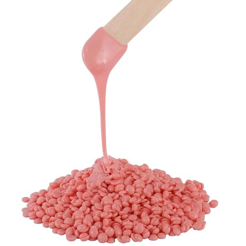 2.5lb Hard Wax Beads, Scented Stripless Wax Bead for Sensitive Skin, Professional Brazilian Waxing Bead, Bikini, Body, Face, Legs, Back, Chest, Coarse Hair Removal, At-Home Salon, 20 Wooden Sticks