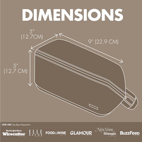 LINE+ARC Machine-Washable Neoprene Toiletry Bag (Sage) Modern Green Dopp Kit Soft Insulation for Cosmetics Makeup Travel Skincare Shaving Large Case Men Women Overnight Easy-to-Clean