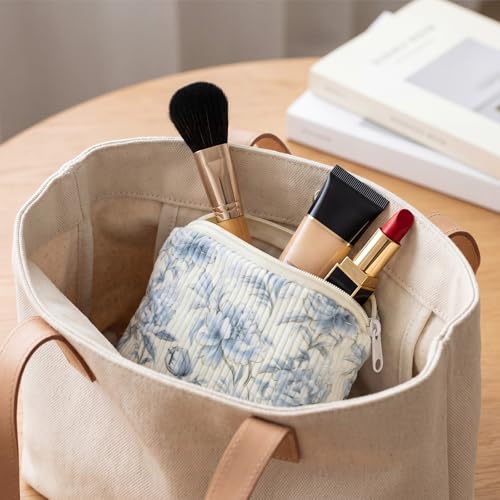 Kacctyen 12 Pcs Floral Bow Makeup Bags - 5x5 Inch Travel Pouches