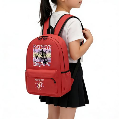 Katseye Backpack Lightweight Travel Bag with Water-Resistant PU