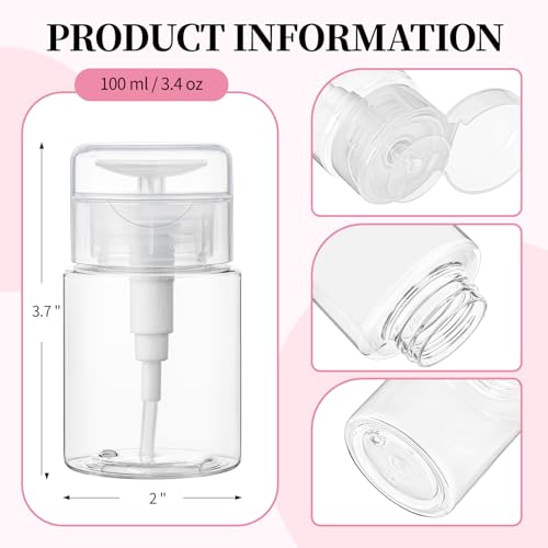 TUZAZO Push Down Pump Bottles, 3.4oz Travel Size 3-Pack