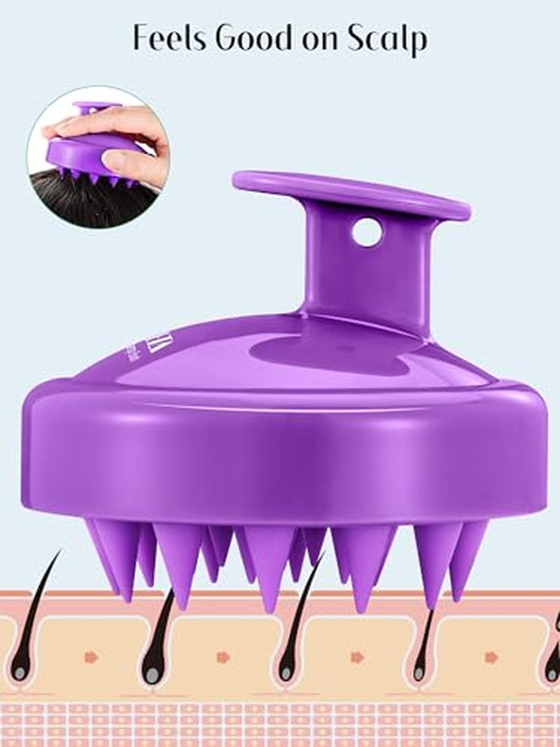 HEETA Scalp Massager Hair Growth Brush 2-Pack - Silicone Exfoliating Shampoo Scrubber for All Hair Types