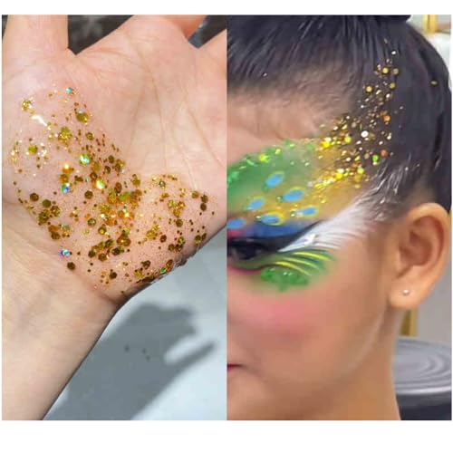 Body Glitter Gel - Chunky Mermaid Sequins, Long-Lasting
