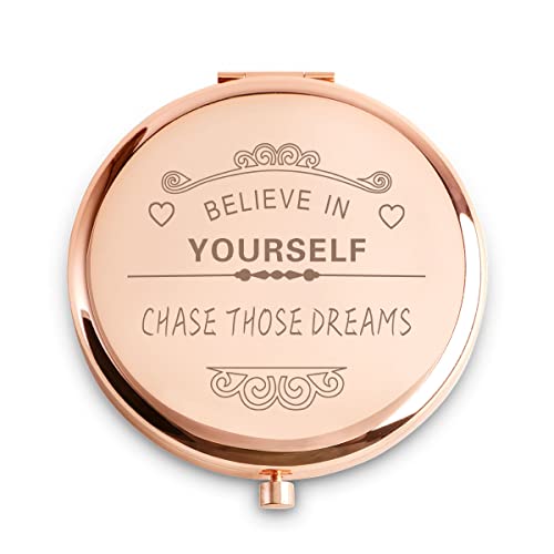 Personalized Compact Mirror with Magnification - Inspirational Gift for Women