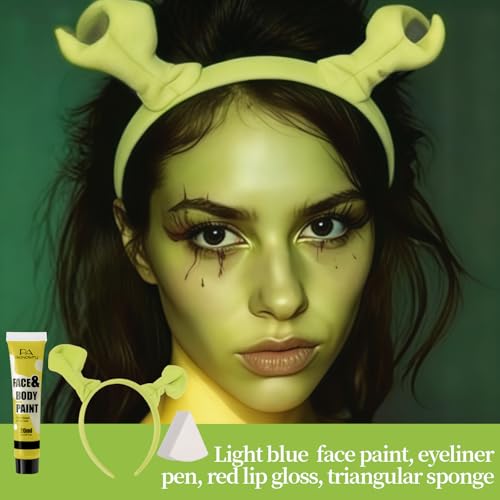 Shrek Makeup Kit - Green Face Paint for Halloween Cosplay