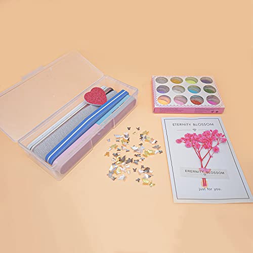 Clear Nail Tool Storage Box Set - 4 Plastic Organizers with Labels