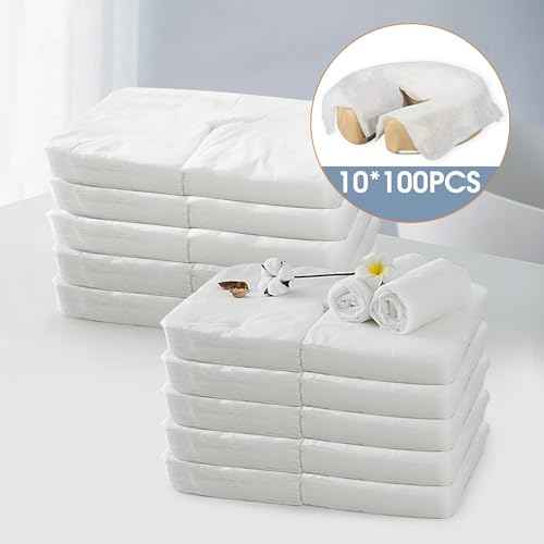 Master Massage Disposable Face Pillow Covers for Massage Tables (Pack of 100 * 10), White