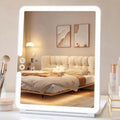 FUNTOUCH White 2500mAh Rechargeable Travel Makeup Mirror with Lights